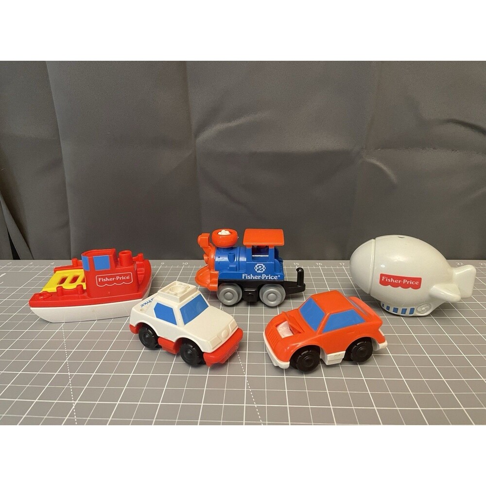 Vtg 92/95 Fisher-Price Flip Track Train Car Railroad Road Replacement Vehicles